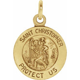 14K Yellow 12 mm St. Christopher Medal